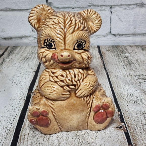 Vintage Gilner California Art Pottery Bear Piggy Bank 505 - Picture 1 of 6